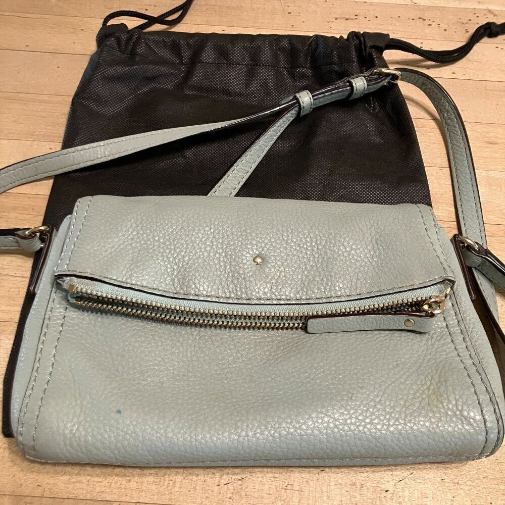 Kate Spade Womens Cobble Hill Carson Leather Crossbody Bag Medium Green SP GDD - Picture 7 of 12